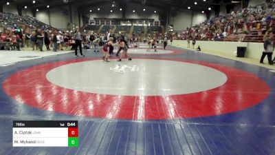 76 lbs 3rd Place - Andrew Ciptak, John Wayne Corcoran Wrestling Association vs Miller Myhand, Georgia