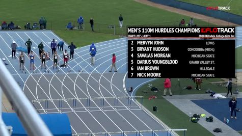 Men’s 110m Hurdles Championship, Heat 1