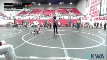 55 lbs Semifinal - Pryan Davis, Little Axe Takedown Club vs Griffyn Moyer, Del City Little League Wrestling