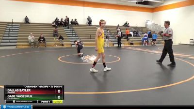 JV Boys-1 lbs Round 1 - Dallas Bayler, Marion vs Gabe Waseskuk, Cedar Falls