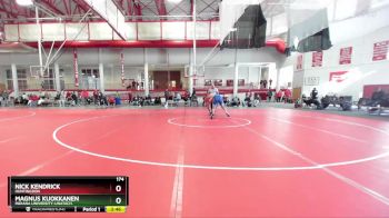 174 lbs Semifinal - Magnus Kuokkanen, Indiana University-Unatach. vs Nick Kendrick, Huntingdon