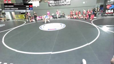 140 lbs Leia Adams, CVWA - Central Valley Wrestling Association vs Sydney Proctor, SDIKWA - San Diego-Imperial Kids Wrestling Association
