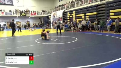 87 lbs Round Of 32 - Dom Costa, West Jefferson Hills vs Nathan Duda, Cambridge Springs