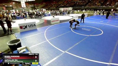 144 lbs Champ. Round 2 - Ikaika Madayag, California vs Safiullah Zia, Ground Creatures Wrestling