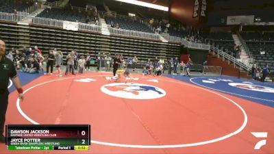 63 lbs 2nd Place Match - Jayce Potter, Green River Grapplers Wrestling vs Dawson Jackson, Eastside United Wrestling Club