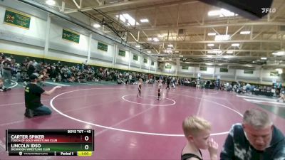 45 lbs Champ. Round 2 - Carter Spiker, Touch Of Gold Wrestling Club vs Lincoln Idso, Dickinson Wrestling Club