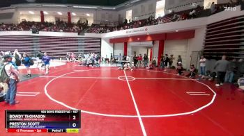 157 lbs Semifinal - Bowdy Thomason, Blackwell Wrestling Club vs Preston Scott, Shelton Wrestling Academy