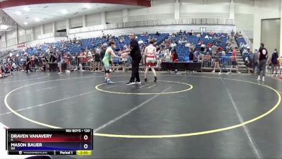 120 lbs Champ. Round 2 - Draven Vanavery, IL vs Mason Bauer, OH