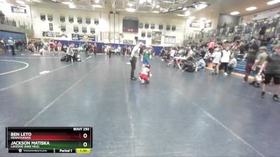 100 lbs Cons. Semi - Jackson Matiska, Lakeside (Nine Mile) vs Ben Leto, Mountainside