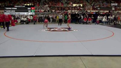 120 lbs Champ. Round 1 - Katie Leck, Rose Hill HS vs Olivia Lyons, Burlington Hs