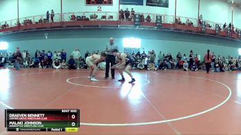 165 lbs Champ. Round 2 - Draeven Bennett, Center Grove Wrestling Club vs Malaki Johnson, Hawkstyle Wrestling Club