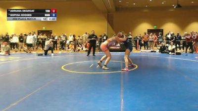140 lbs 3rd Place Match - Adriana DeGroat, Team Mass vs Sophia Hodges, Maryland Mana