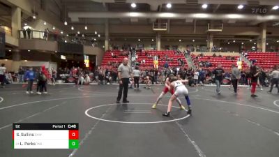 92 lbs Cons. Round 5 - Landry Parks, TEAM NORTH STARS vs Sawyer Sullins, Greater Heights Wrestling