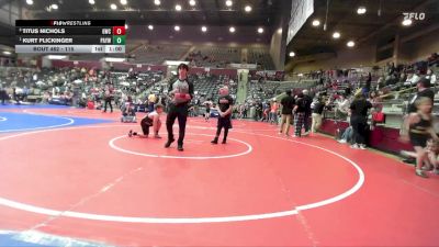 115 lbs Cons. Semi - Kurt Flickinger, Pottsville Apache Youth Wrestling vs Titus Nichols, Gravette Wrestling Club