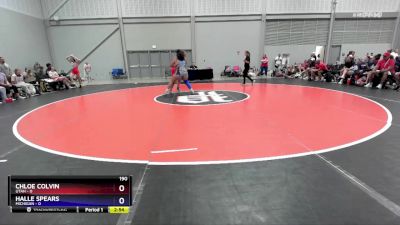 190 lbs Round 2 (6 Team) - Chloe Colvin, Utah vs Halle Spears, Michigan