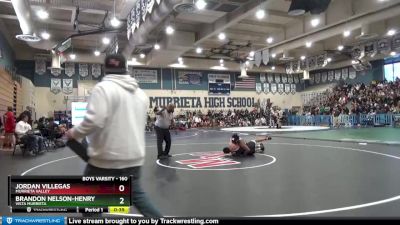 160 lbs Cons. Semi - Brandon Nelson-Henry, Vista Murrieta vs Jordan Villegas, Murrieta Valley