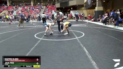 100 lbs Quarterfinal - Jack Pike, CYWC vs Kasten Elsen, Council Grove Wrestling Club