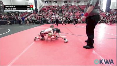 49 lbs Semifinal - Canyon Lies, Derby Wrestling Club vs Kolter Short, Blackwell Wrestling Club