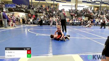 46 lbs Consi Of 4 - Garrett Doyle, Cowboy Wrestling Club vs Chapman Butler, Mannford Pirate Youth Wrestling