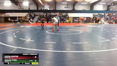 125 lbs Finals (2 Team) - Justin Porter, Randolph vs Roman Citro, Sussex