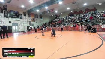 130 lbs Champ. Round 1 - Presley Johnson, Marina vs Sabrina Felix, Downey