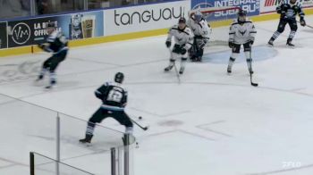 Nathan Lecompte Bats Puck In For Chicoutimi Goal