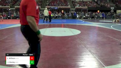 77 lbs Cons. Round 5 - Ian Dooley, Bozeman Wrestling Club vs Lane Willson, Miles City Wrestling Club