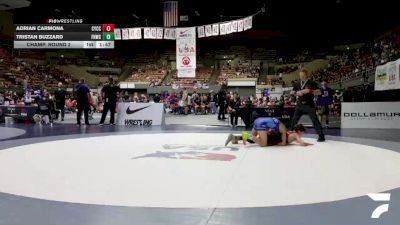 All Cadet Boys Freestyle Lower - 113 lbs Champ. Round 2 - Adrian Carmona, Community Youth Center - Concord Campus Wrestling vs Tristan Buzzard, Friendly Hills Wrestling Club