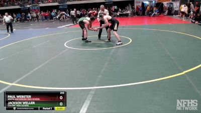 215 lbs Champ. Round 1 - Paul Webster, South Anchorage High School vs Jackson Weller, Colony High School