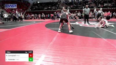 76 lbs Round Of 16 - Ryker Campbell, Sperry Wrestling Club vs Lucas Tolander, Team Tulsa Wrestling Club