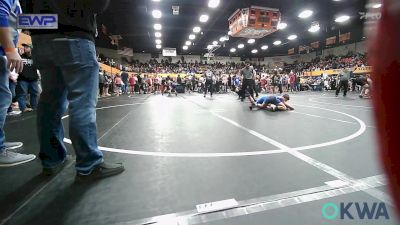 100 lbs Round Of 16 - Ryan Albiston, Geary Youth Wrestling vs Greysen Parnell, Harrah Little League Wrestling