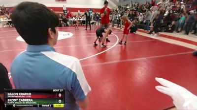 62-65 lbs Round 1 - Bason Kramer, Eaton Wrestling Club vs Brody Cabrera, Platte Valley Jr. Wrestling