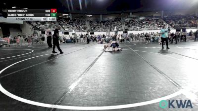 90 lbs Round Of 16 - Henry Hibdon, Barnsdall Youth Wrestling vs James "Tres" Gibbs, Team Guthrie Wrestling