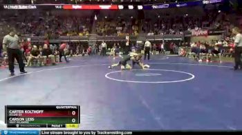 2 lbs Quarterfinal - Carter Kolthoff, BCLUW-SH vs Carson Less, West Delaware