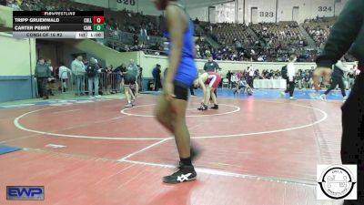 120 lbs Consi Of 16 #2 - Tripp Gruenwald, Collinsville Junior High vs Carter Perry, Carl Albert