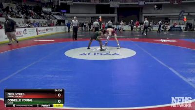 5A 120 lbs Quarterfinal - Nick Sykes, Shelby County vs Donelle Young, Leeds