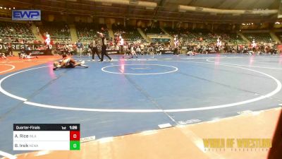 92 lbs Quarterfinal - Azyah Rice, Inland Elite Wrestling Club vs BryLee Irsik, Nebraska Wrestling Academy