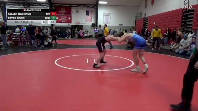 61 lbs Round 2 - Kellen Hastings, Mediapolis Youth Wrestling vs Rayce Rood, West Branch Wrestling Club