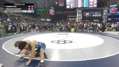 157 lbs Cons. Quarters - Dominic Way, West Virginia vs Brooklyn Pickett, Maryland