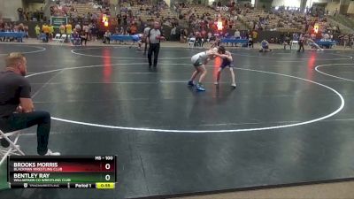 100 lbs Cons. Round 2 - Bentley Ray, Williamson Co Wrestling Club vs Brooks Morris, Blackman Wrestling Club