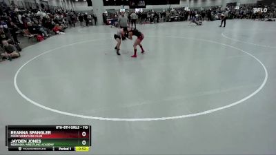 110 lbs Cons. Round 4 - Jayden Jones, Nebraska Wrestling Academy vs Reanna Spangler, Maize Wrestling Club