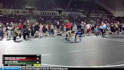 70-73 lbs Round 2 - Brycen Behil, San Luis Valley Wrestling Club vs Sebastian Gonzalez, Ridge Wrestling Club