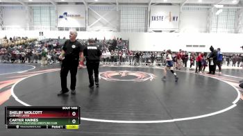 88 lbs Cons. Round 3 - Carter Haines, Cazenovia Creatures Wrestling Club vs Shelby Wolcott, Club Not Listed