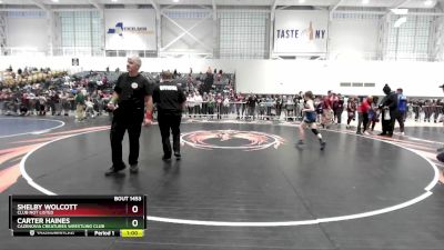 88 lbs Cons. Round 3 - Carter Haines, Cazenovia Creatures Wrestling Club vs Shelby Wolcott, Club Not Listed