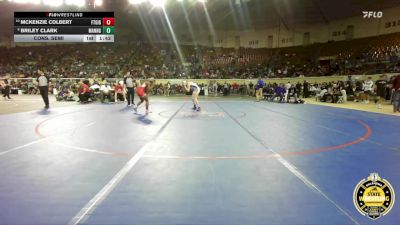 G5A-110 lbs Cons. Semi - Briley Clark, Mannford-Girls vs Mckenzie Colbert, Ft. Gibson-Girls