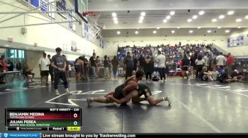 220 lbs Cons. Round 3 - Julian Perea, Servite High School Wrestling vs Benjamin Medina, Tustin High School