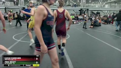 110 lbs Placement (4 Team) - Lucas Zuercher, Grit Mat Club vs Mike Brady, PA Alliance