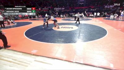 3A 285 lbs Champ. Round 1 - Jacobi Spraggins, Downers Grove (South) vs Anthony Soto, Gurnee (Warren)