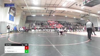 215 lbs 3rd Place - Zac Luna, Sperry High School vs Gabrial Patterson, Cleveland Public Schools