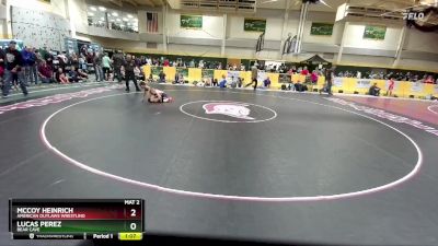 50 lbs Quarterfinal - Lucas Perez, Bear Cave vs McCoy Heinrich, American Outlaws Wrestling